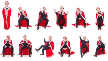 Taçlı bir iş adamı beyazlar içinde.