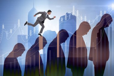 İş adamları iş dünyasında kariyer basamaklarını tırmanıyor