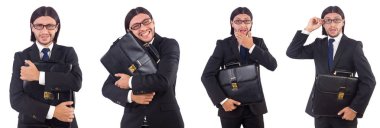 Genç işadamı beyaz arka planda izole edilmiş