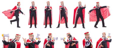 Kral işadamı beyazla izole edilmiş