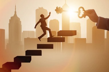 Başarı illüstrasyonunun anahtarıyla kavram