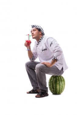 Beyaz karpuzlu genç aşçı.