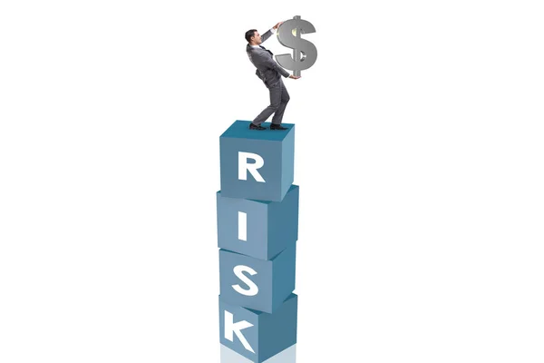 Businessman in risk and reward business concept — Stock Photo, Image