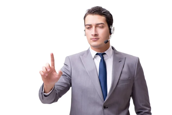 Call center employee isolated on white background — Stock Photo, Image