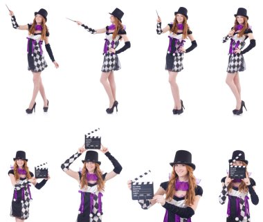 Sihirbaz kadın beyaz değnekle