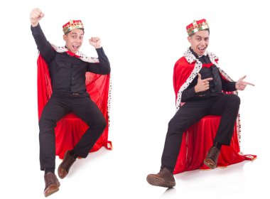 Taçlı bir iş adamı beyazlar içinde.