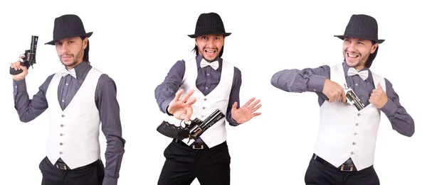 Man with gun isolated on the white — Stock Photo, Image