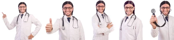 Mladý lékař izolovaný na bílém — Stock fotografie