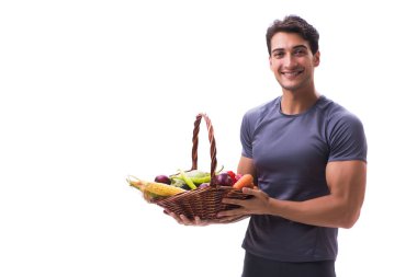 Sağlıklı beslenmenin ve spor yapmanın faydalarını destekleyen bir adam.