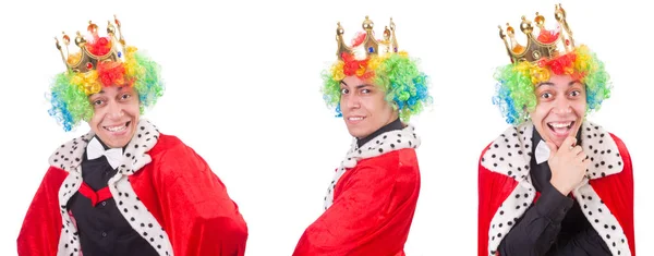 Homme d'affaires avec couronne isolé sur blanc — Photo