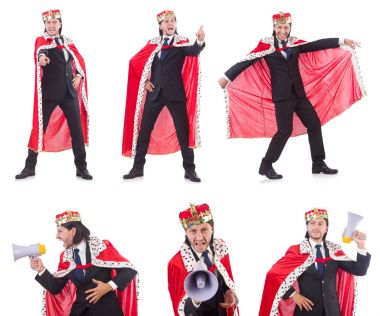 Kral işadamı beyazla izole edilmiş