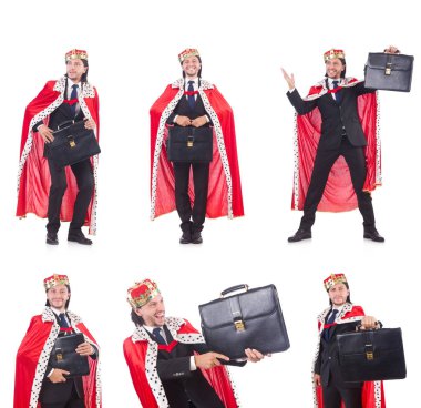 Kral işadamı beyazla izole edilmiş