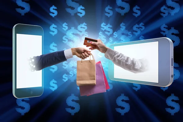 Online-Einkauf durch Kauf im Internet — Stockfoto