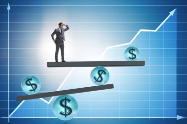 Finansal dolar kavramını dengeleyen işadamı