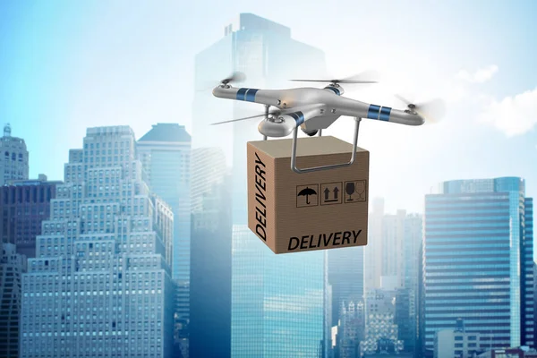 Drone delivery concept with box in air
