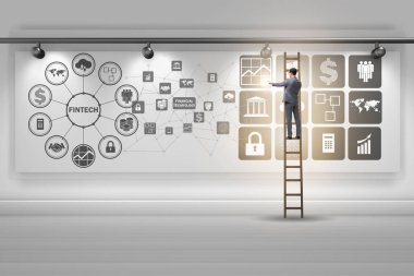 Finans teknolojisi fintech konsepti işadamı