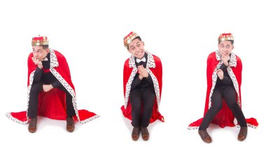 Taçlı bir iş adamı beyazlar içinde.