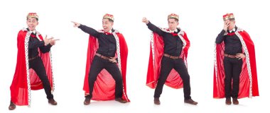 Taçlı bir iş adamı beyazlar içinde.