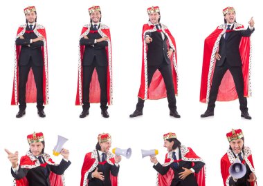 Kral işadamı beyazla izole edilmiş