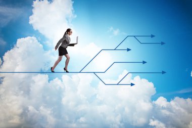 İş adamı farklı kariyer yolları seçiyor.