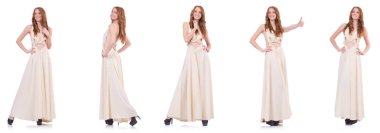 adam beyaz elbise üzerine beyaz izole