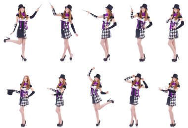 Sihirbaz kadın beyaz değnekle