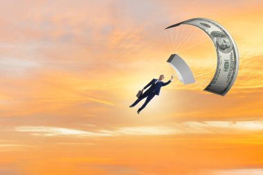 Altın Paraşüt Konseptinde İşadamı
