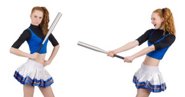 Amigo kız beyaz arka planda izole edilmiş.