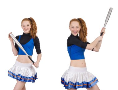 Amigo kız beyaz arka planda izole edilmiş.