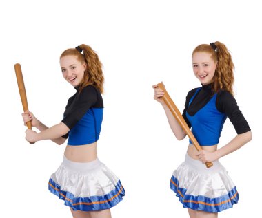 Amigo kız beyaz arka planda izole edilmiş.