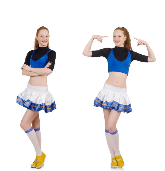 Cheerleader isolated on the white background — Stock Photo, Image