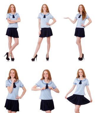 Yaramaz öğrenci genç erkek beyaz izole