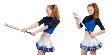 Amigo kız beyaz arka planda izole edilmiş.