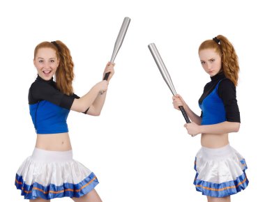 Amigo kız beyaz arka planda izole edilmiş.