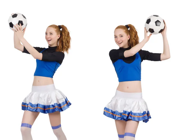 Cheerleader terisolasi pada latar belakang putih — Stok Foto