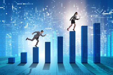 Rekabet konseptinde iş adamlarını kovalamak