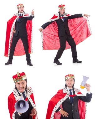 Kral işadamı beyazla izole edilmiş