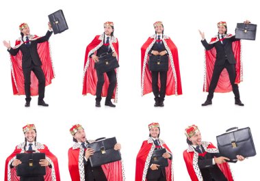 Kral işadamı beyazla izole edilmiş