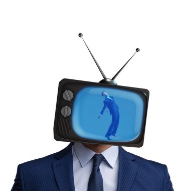 Televizyon bağımlısı bir adam.