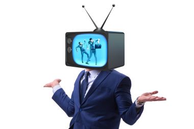 Televizyon bağımlısı bir adam.