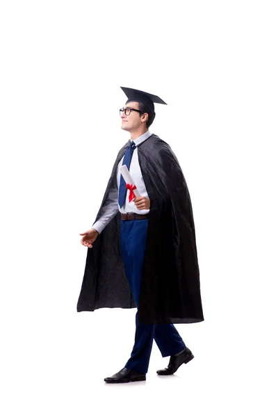 Estudiante graduado aislado sobre fondo blanco —  Fotos de Stock