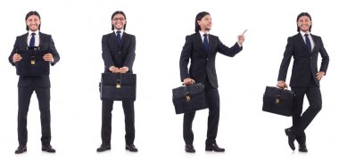 Genç işadamı beyaz arka planda izole edilmiş