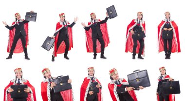 Kral işadamı beyazla izole edilmiş