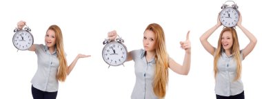 Beyaz saati olan kadın