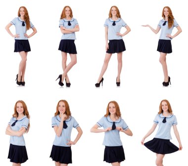 Yaramaz öğrenci genç erkek beyaz izole