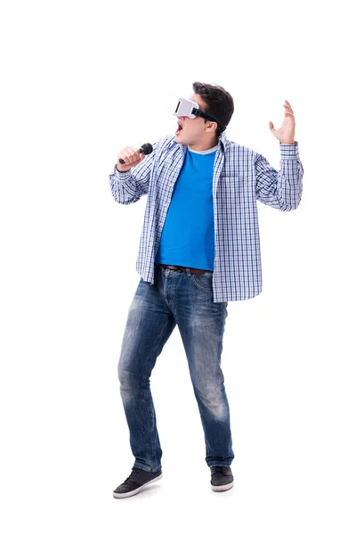 Junger Mann mit Virtual-Reality-VR-Brille — Stockfoto