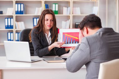 İş adamıyla iş kadını arasındaki iş görüşmesi