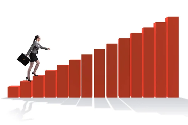 Empresa escalando gráfico de barras en concepto de recuperación económica — Foto de Stock