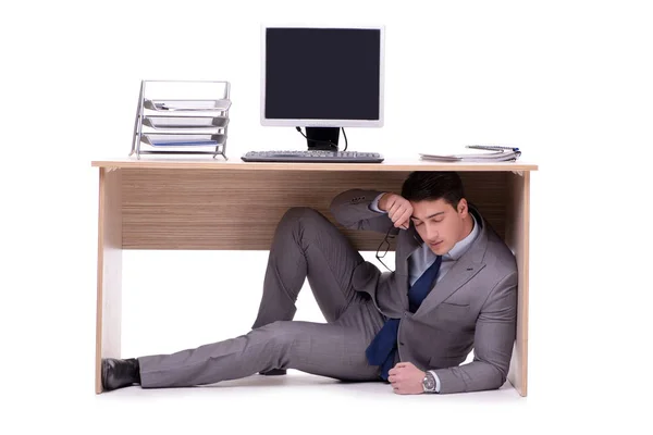 Businessman hiding in the ofice — Stock Photo, Image