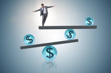 Finansal dolar kavramını dengeleyen işadamı